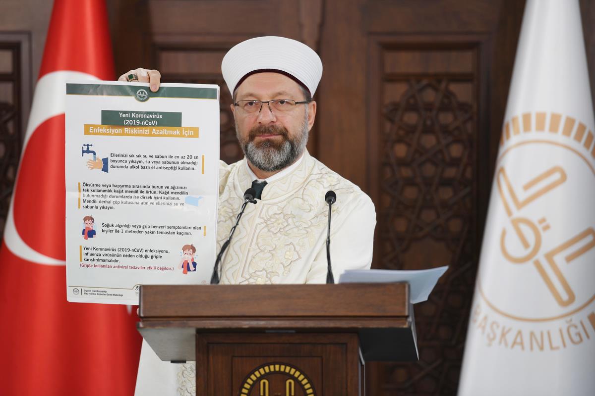 Diyanet İşleri Başkanı Erbaş, koronavirüsle ilgili tedbirleri açıkladı