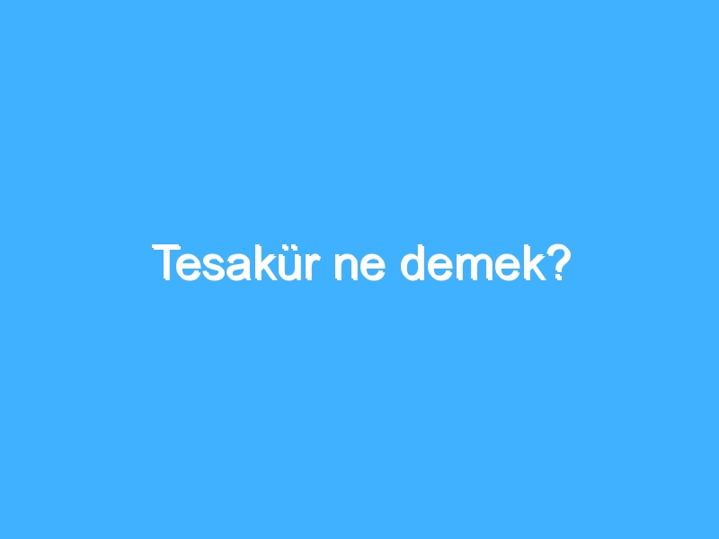 Tesakür ne demek?