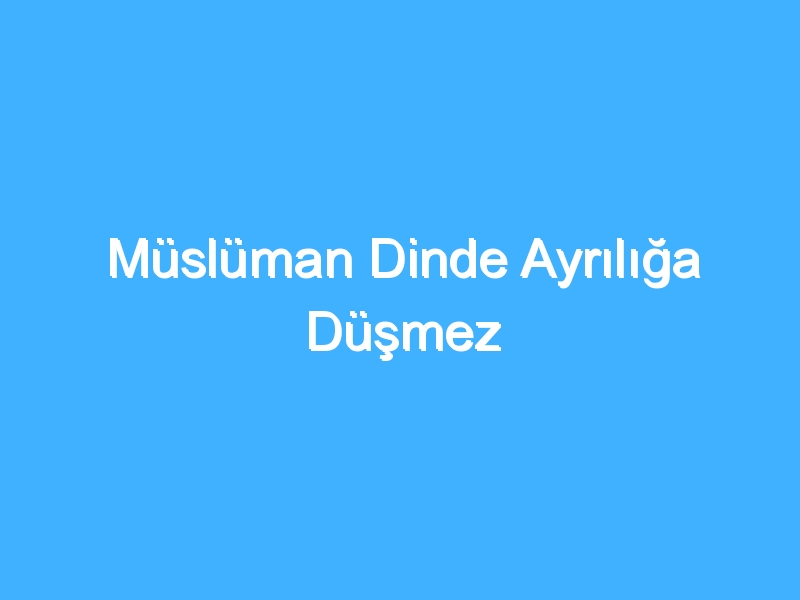 Müslüman Dinde Ayrılığa Düşmez