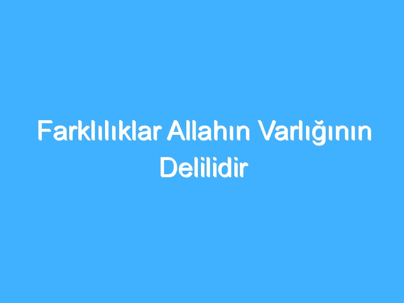 Farklılıklar Allahın Varlığının Delilidir