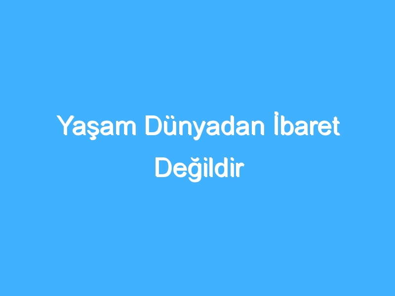 Yaşam Dünyadan İbaret Değildir