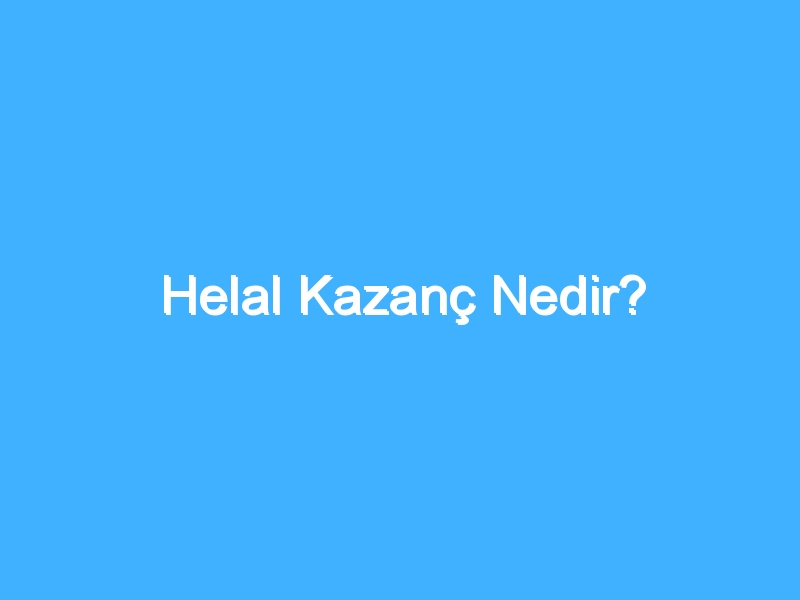 Helal Kazanç Nedir?