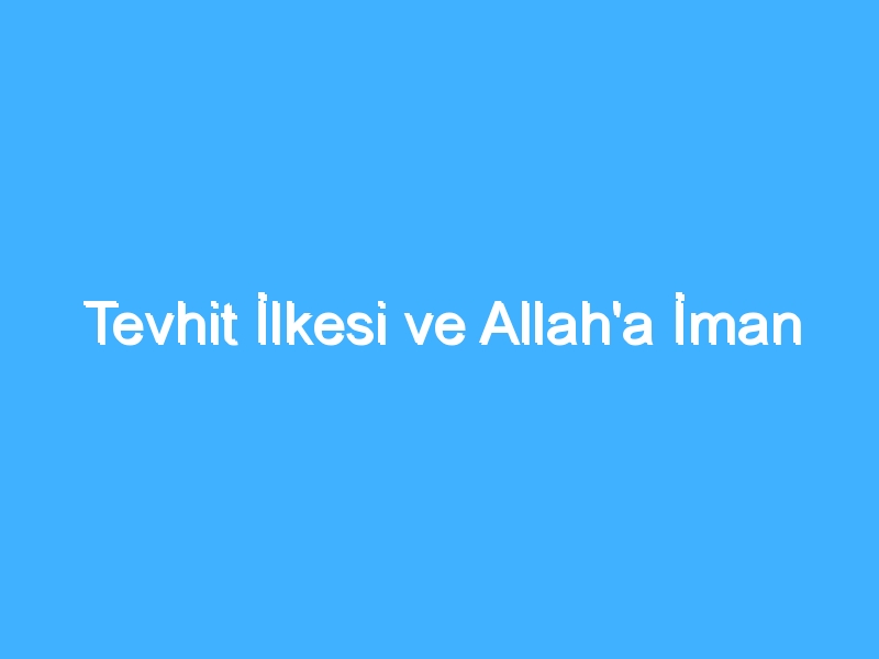 Tevhit İlkesi ve Allah'a İman