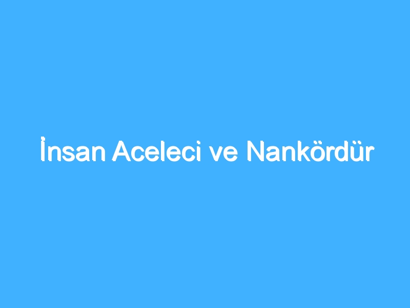 İnsan Aceleci ve Nankördür