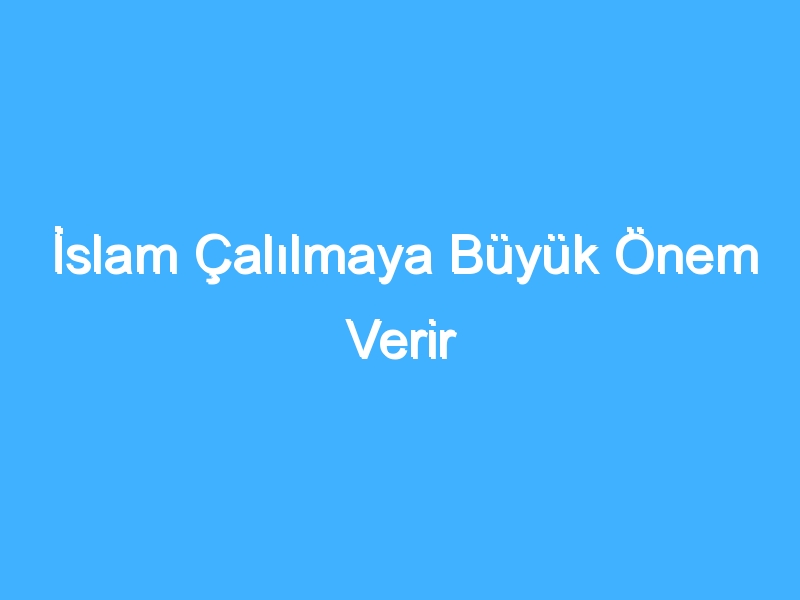 İslam Çalılmaya Büyük Önem Verir