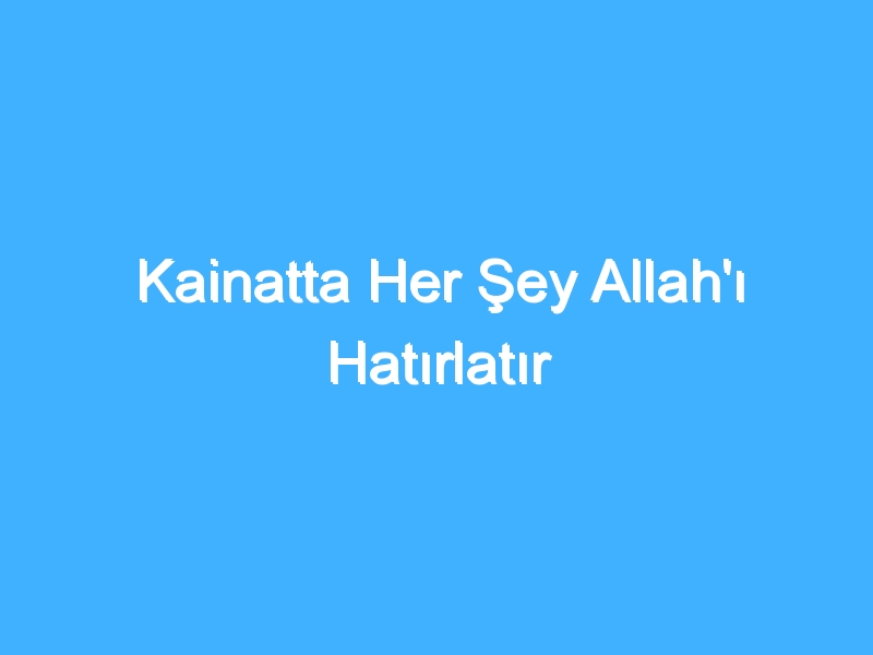 Kainatta Her Şey Allah'ı Hatırlatır