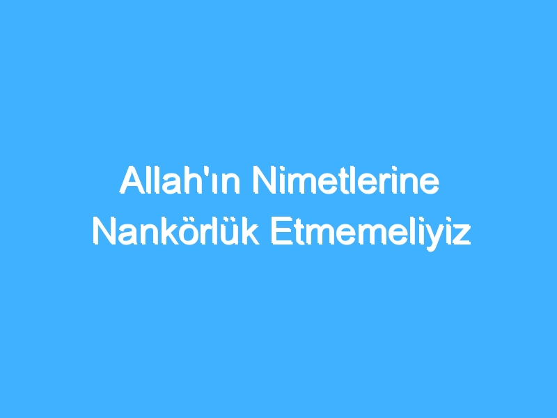 Allah'ın Nimetlerine Nankörlük Etmemeliyiz