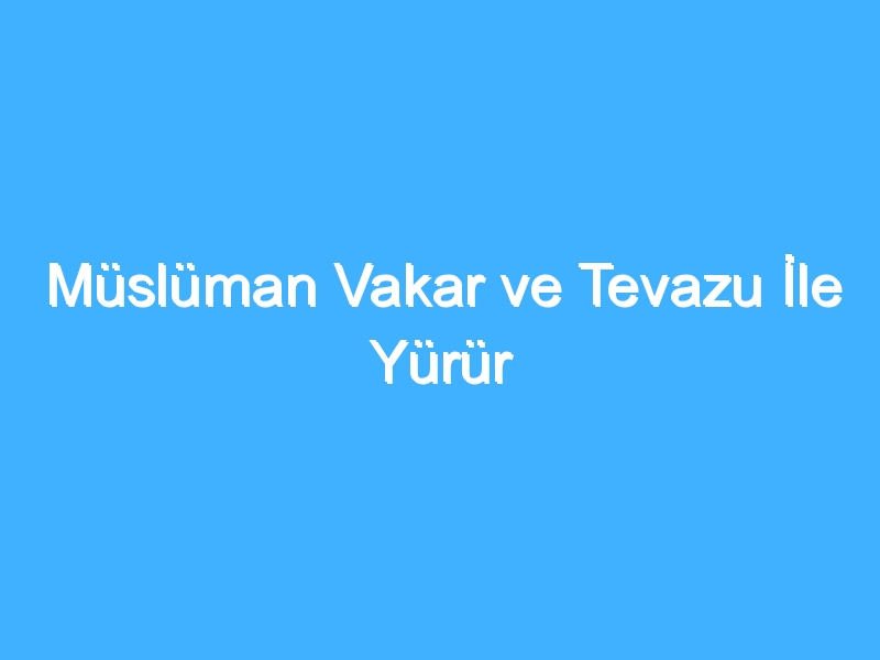 Müslüman Vakar ve Tevazu İle Yürür