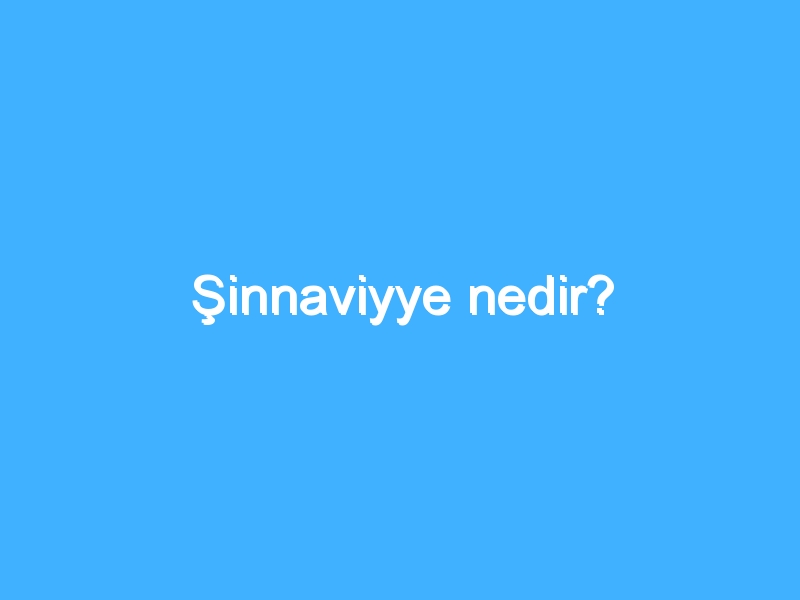 Şinnaviyye nedir?