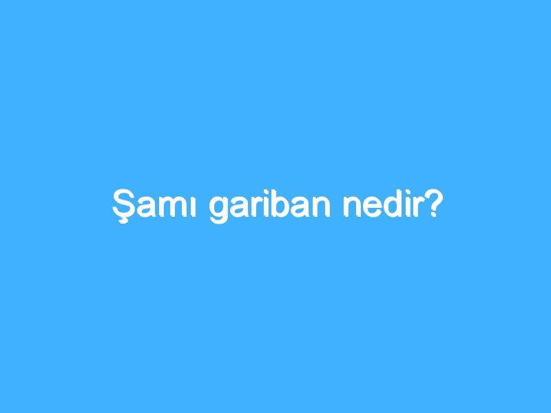 Şamı gariban nedir?