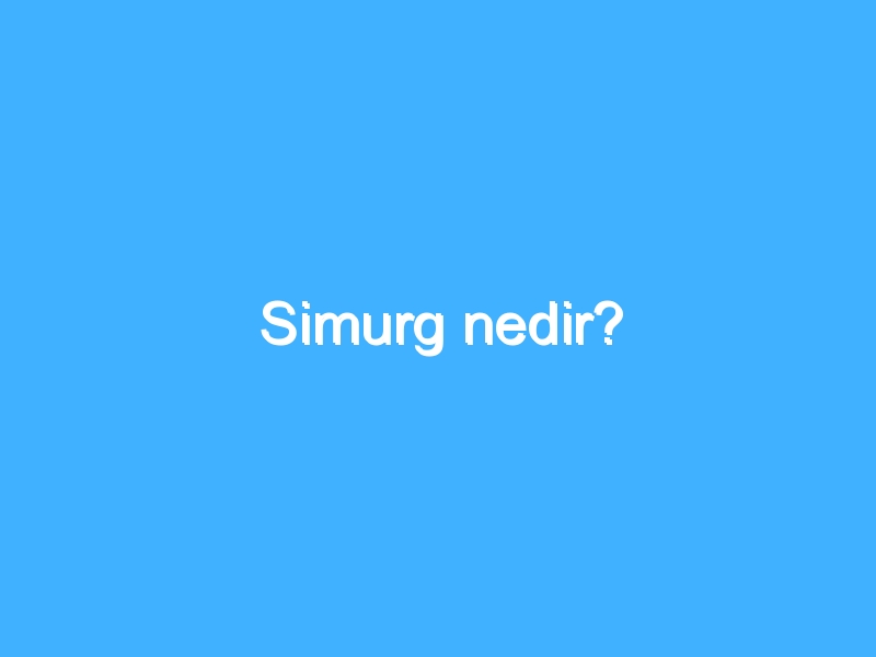 Simurg nedir?