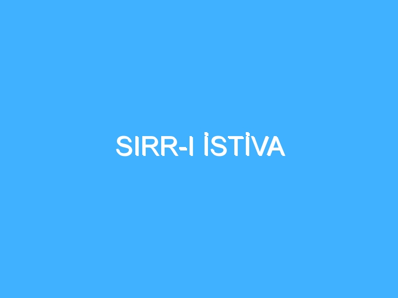 SIRR-I İSTİVA