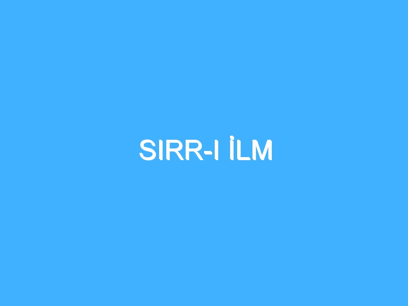 SIRR-I İLM