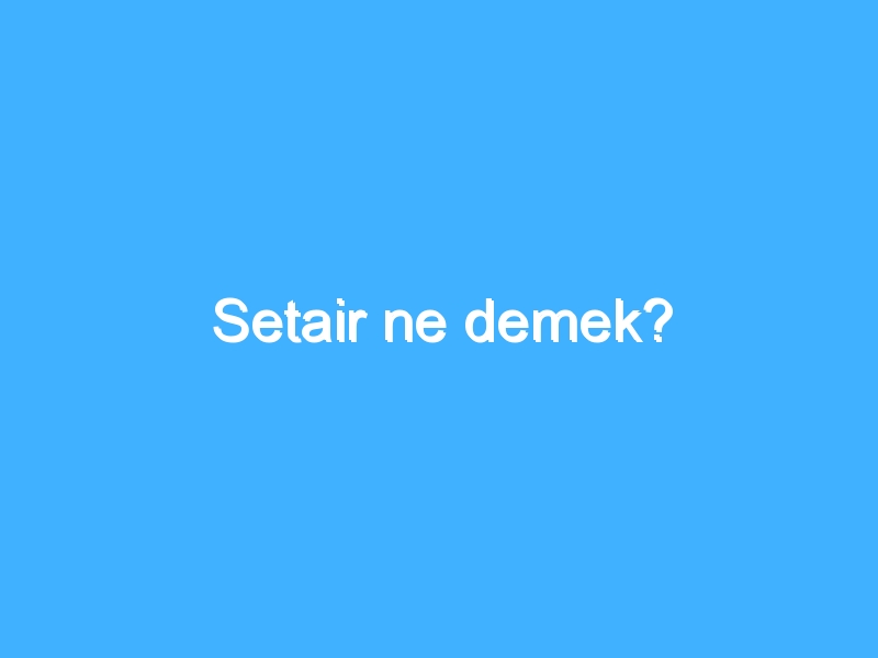 Setair ne demek?