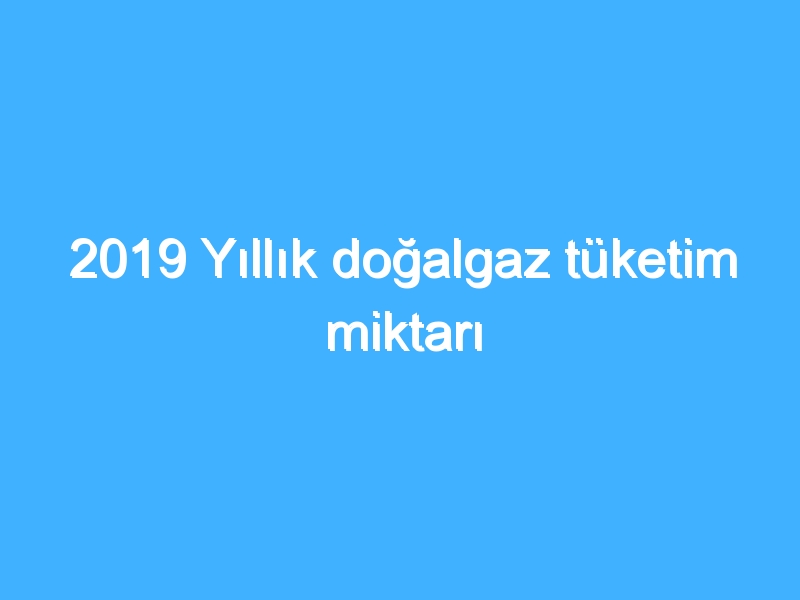 2019 Yıllık doğalgaz tüketim miktarı