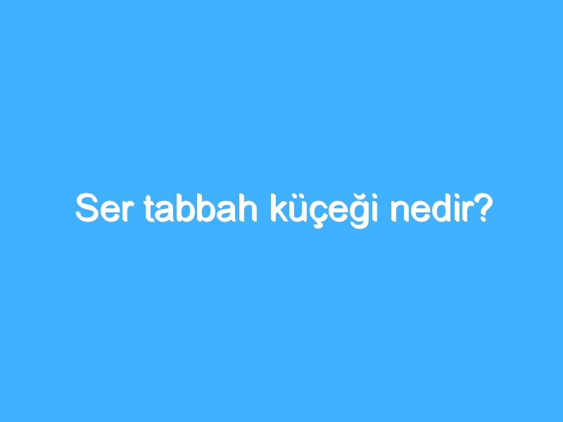 Ser tabbah küçeği nedir?