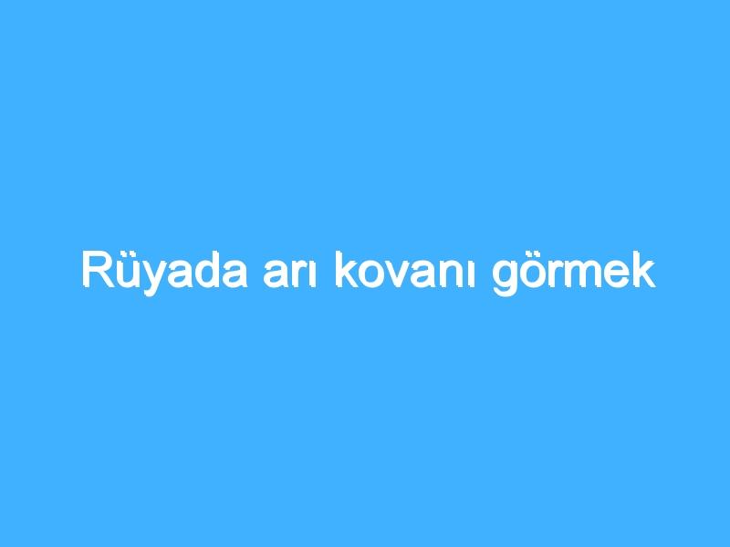 Rüyada arı kovanı görmek