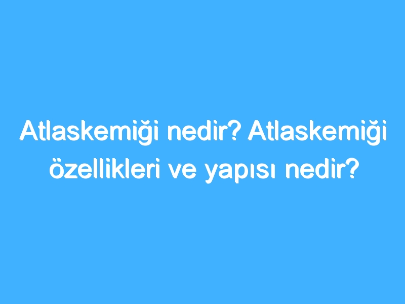 Atlaskemiği nedir? Atlaskemiği özellikleri ve yapısı nedir?