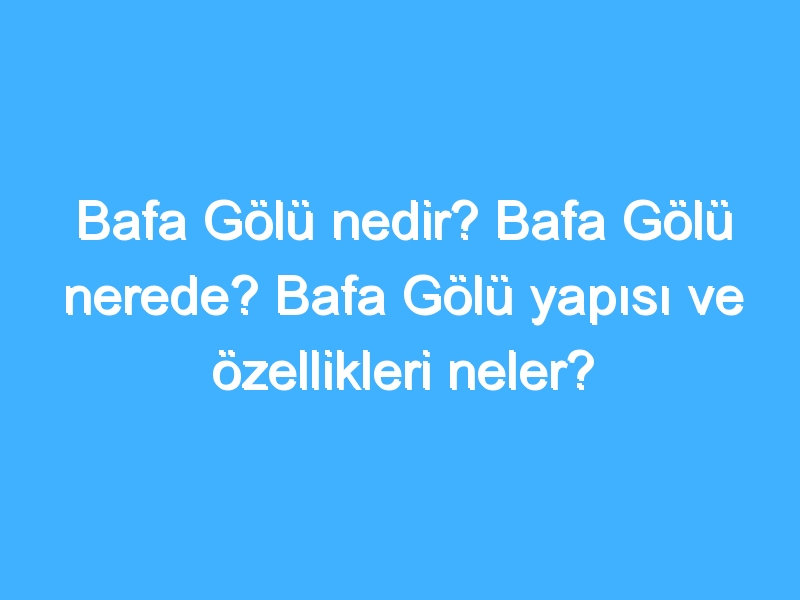 Bafa Gölü nedir? Bafa Gölü nerede? Bafa Gölü yapısı ve özellikleri neler?