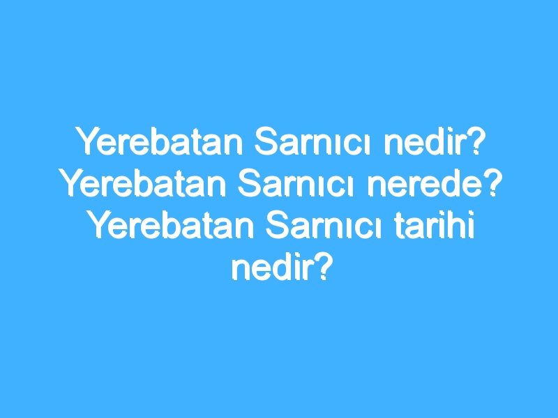 Yerebatan Sarnıcı nedir? Yerebatan Sarnıcı nerede? Yerebatan Sarnıcı tarihi nedir?