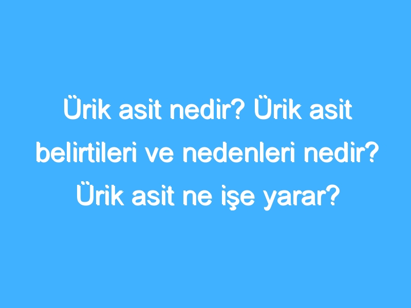 Ürik asit nedir? Ürik asit belirtileri ve nedenleri nedir? Ürik asit ne işe yarar?